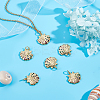 6Pcs Rack Plating Brass Micro Pave Colorful Cubic Zirconia Pendants KK-BBC0003-14-5