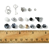 DIY Alloy & Round Natural White Jade & Obsidian & Crackle Agate & Synthetic Howlite Beads Couple Bracelets Jewelry Making Kits DIY-FS0007-49-5