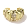 Brass Micro Pave Cubic Zirconia Open Cuff Ring RJEW-K256-45G-2