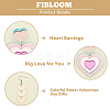 3 pairs 3 style Acrylic Heart Dangle Stud Earrings with Steel Iron Pins for Women EJEW-FI0001-65-4