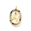 Brass Micro Pave Cubic Zirconia Pendants ZIRC-P123-01G-H02-1