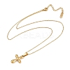 304 Stainless Steel Religion Cross Pendant Necklaces for Women NJEW-G176-02G-4