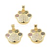 Real 18K Gold Plated Rack Plating Brass Micro Pave Cubic Zirconia Pendants ZIRC-L100-139G-1