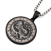 Retro Mandala 201 Stainless Steel Box Chain Constellation Pendant Necklaces for Women Men NJEW-M223-01H-1