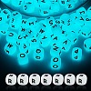 20Pcs Luminous Cube Letter Silicone Beads 12x12x12mm Square Dice Alphabet Beads with 2mm Hole Spacer Loose Letter Beads for Bracelet Necklace Jewelry Making JX437R-1