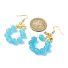 Imitation Jade Glass Beaded Ring Dangle Earrings EJEW-JE05567-01-2