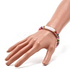 Curved Tube Acrylic Beads Stretch Bracelet for Teen Girl Women BJEW-JB06944-02-3