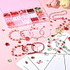 Acrylic Beads with ABS Plastic Imitation Pearl Beads with Alloy Enamel Pendants with Strong Stretchy Beading Elastic Thread Set DIY-FS0007-55-10