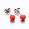 Tarnish Resistant 304 Stainless Steel Spray Painted Stud Earrings EJEW-H353-07-C-2