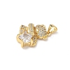 Brass Micro Pave Cubic Zirconia and Glass Pendants KK-Q068-08G-2