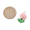 Glass Seed Beaded Flower Pendants PALLOY-MZ00521-3