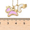 304 Stainless Steel Pearl Pink Enamel & Natural White Shell Pendant Unicorn Rainbow Pendant Necklaces for Women NJEW-M101-02G-5
