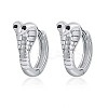 Cubic Zirconia Snake Hinged Hoop Earrings JE995A-1