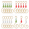 30Pcs 3 Colors Transparent Acrylic Bead with Iron Ornament Hooks HJEW-PH02218-1