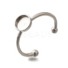 304 Stainless Steel Open Cuff Ring Components STAS-M057-01B-P-1