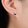 Cubic Zirconia Horse Eye Stud Earrings LS2614-7-2