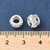 Brass Micro Pave Clear Cubic Zirconia European Beads KK-A254-16S-2