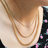 304 Stainless Steel Twisted Chain 3 Layer Necklaces for Women NJEW-A057-02C-G-1