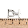 Brass Micro Pave Clear Cubic Zirconia Fold Over Clasps KK-C075-40P-3