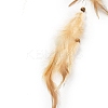 Moon Woven Web/Net with Feather Hanging Ornaments HJEW-G025-09B-3