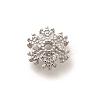 Rack Plating Brass Micro Pave Clear Cubic Zirconia Bead Caps KK-H508-22B-P-1