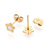 304 Stainless Steel Enamel Star Stud Earrings EJEW-T047-31G-B-2