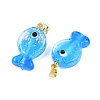 Handmade Dichroic Foil Lampwork Pendants DICH-G001-01G-09-2