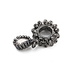 Rack Plating Brass Clear Cubic Zirconia European Dangle Charms KK-F876-23B-2