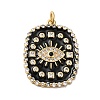 Rack Plating Brass Pave Cubic Zirconia Enamel Pendants KK-O142-57G-01-1