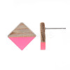 Transparent Resin & Wood Stud Earrings EJEW-N017-005A-A06-2