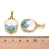 304 Stainless Steel & Enamel & ABS Imitation Pearl Pendants STAS-T072-88A-G-3