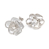 Brass Micro Pave Cubic Zirconia Stud Earring Findings CU-CBAA5EE-04P-02-2