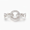 Brass Micro Pave Cubic Zirconia Fold Over Clasps KK-P164-14P-1