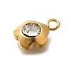 304 Stainless Steel Pave Cubic Zirconia Charms LS-STAS-D310-07G-02-2