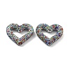 Heart Shape Polymer Clay Rhinestone Beads CLAY-NH0001-09A-3