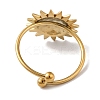 Ion Plating(IP) 304 Stainless Steel Sun Open Cuff Rings for Women RJEW-M167-09F-G-3
