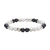 4Pcs 4 Style Natural & Synthetic Mixed Gemstone Strech Bracelets Set BJEW-JB09347-3