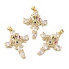 Rack Plating Brass Pave Cubic Zirconia Pendants KK-O142-53G-1