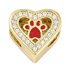 Rack Plating Brass Micro Pave Cubic Zirconia European Beads KK-P287-43G-01-1