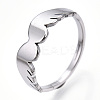 Non-Tarnish 304 Stainless Steel Wing Adjustable Ring for Women RJEW-T027-10P-1