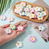 28Pcs 7 Colors Plumeria Flower Opaque Resin Cabochons CRES-TA0001-75-5