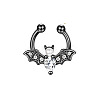 316L Stainless Steel Clear Cubic Zirconia Halloween Bat Clip-on Nose Septum Rings WG4B0C3-04-5