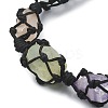 Dyed Natural Quartz Crystal Braided Bead Bracelets BJEW-TA00346-01-2