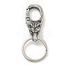 Tibetan Style 316 Surgical Stainless Steel Fittings with 304 Stainless Steel Key Ring FIND-Q101-09AS-05-1