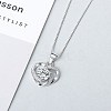 Anti-Tarnish Rhodium Plated 925 Sterling Silver Pendants ZIRC-BB50406-A-4