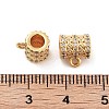 Brass Micro Pave Clear Cubic Zirconia Tube Bails KK-S394-06C-3