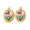 304 Stainless Steel Enamel Pendants STAS-U061-48G-03-1