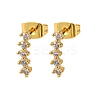 Brass Micro Pave Clear Cubic Zirconia Stripe Stud Earrings EJEW-S280-01G-4