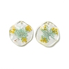 Inner Dried Flower Transparent Resin Pendants LS-RESI-A043-04C-1