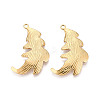 304 Stainless Steel Leaf Pendants STAS-T069-39G-1